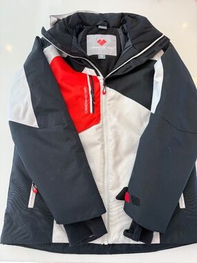 Obermeyer Ski Jacket — Black/White/Red Colorblock | Teen XL (18)